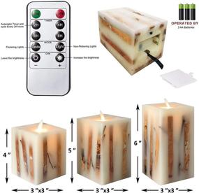 img 2 attached to 🕯️ Petristrike Flameless Flickering Candles: Birch Led Candles for Fall & Christmas Decor - Set of 3 Ivory Wax Pillars with Remote Timer