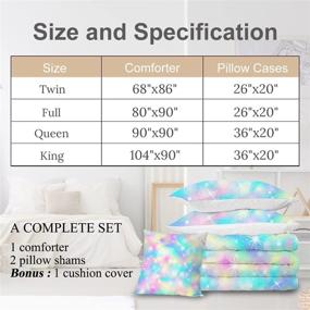 img 3 attached to 🛏️ Sleepwish Glitter Comforter Set (Twin, Turquoise Blue Pink) - Super Soft Quilted Bedding Set for All Seasons with Marble Abstract Design - Includes 4 Piece Sets: Comforter, 2 Pillow Shams, and 1 Cushion Cover