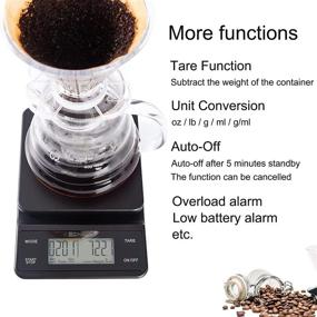 Coffee Digital Scale with Timer, High Accuracy Kitchen Food Scale with Tare  Function, 6.6LB/3KG