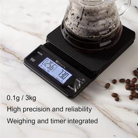 img 3 attached to ☕ BOMATA Pour Over Coffee Scale with Timer, 0.1g Accuracy and 3kg Capacity, USB Rechargeable, Dual Timing Modes, Sound Alarm, Digital Scale for Baking, Cooking, and Espresso Brewing