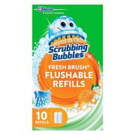 🚽 scrubbing bubbles fresh brush flushables refill, toilet bowl cleaner with odor and limescale removal, citrus action scent, 10ct logo