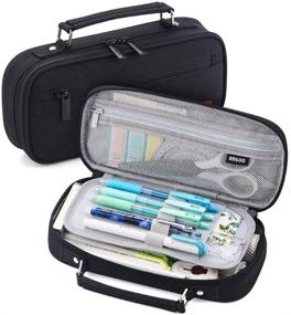 img 4 attached to EASTHILL Big Capacity Pencil Case: Spacious and Stylish Pouch for School, College, and Office Supplies - Ideal for Girls, Boys, and Teens