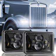 фары led auxbeam 60w 4x6: замена, одобренная dot, для грузовиков peterbilt, kenworth, freightinger, ford probe, chevrolet, oldsmobile cutlass (2 шт. черные). логотип