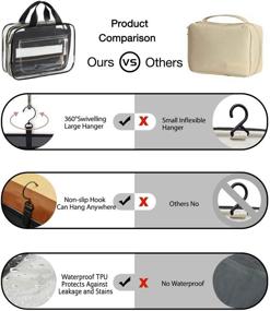 img 1 attached to 🧳 BAGSMART Transparent Toiletry Bag - Large Water-resistant Travel Organizer with Hanging Hook for Makeup, Accessories, Shampoo, Toiletries, and Full Sized Containers