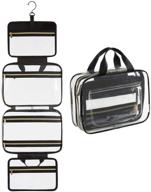 🧳 bagsmart прозрачная косметичка - большой водонепроницаемый органайзер для путешествий с крючком для макияжа, аксессуаров, шампуня, туалетных принадлежностей и полноразмерных контейнеров. логотип