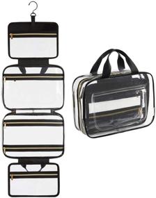 img 4 attached to 🧳 BAGSMART Transparent Toiletry Bag - Large Water-resistant Travel Organizer with Hanging Hook for Makeup, Accessories, Shampoo, Toiletries, and Full Sized Containers