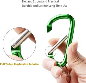 img 1 attached to 🔑 Pack of 12 Aluminum Keychain Carabiner Clips with 3" D-Ring, Steel Rings, and Stainless Steel Wire Cable - Ideal for Camping, Outdoors, Hiking, Fishing, Traveling, Sports, Home Use