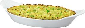 img 2 attached to Набор для запекания HIC Harold Import Co. кухонная овальная гура Au Gratin - тонкий белый фарфор, 10 дюймов, 4 штуки для вкусных запеченных угощений.