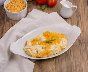 img 1 attached to Набор для запекания HIC Harold Import Co. кухонная овальная гура Au Gratin - тонкий белый фарфор, 10 дюймов, 4 штуки для вкусных запеченных угощений.