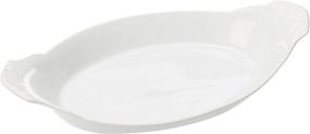 img 3 attached to Набор для запекания HIC Harold Import Co. кухонная овальная гура Au Gratin - тонкий белый фарфор, 10 дюймов, 4 штуки для вкусных запеченных угощений.