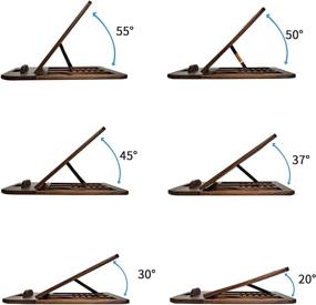 img 3 attached to 🌲 Деревянная подставка для ноутбука HITTITE: портативная деревянная подставка, держатель и подставка для MacBook, ноутбуков диагональю до 15,6 дюйма, отделка орехом.
