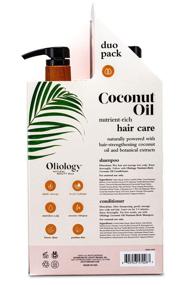 img 1 attached to 🥥 Oliology Nutrient Rich Coconut Oil Shampoo & Conditioner Combo Pack - Restores Damaged Hair, Enhances Shine - 32oz