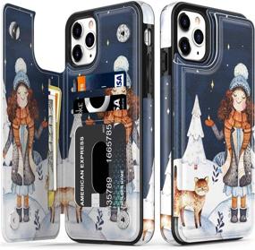 img 4 attached to 🐱 LETO iPhone 12 Pro Max Case: Luxury Flip Folio Leather Wallet Case for Girls Women | Fashion Design, Card Slots Kickstand | Protective Phone Case for iPhone 12 Pro Max 6.7" - A Girl and Cat