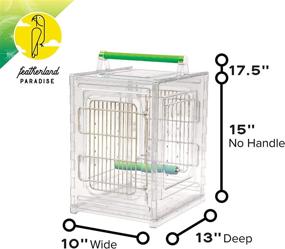 img 3 attached to 🦜 Featherland Paradise Small Polycarbonate Bird Carrier: Perch &#39;n Go Clear View Travel Cage with Handle