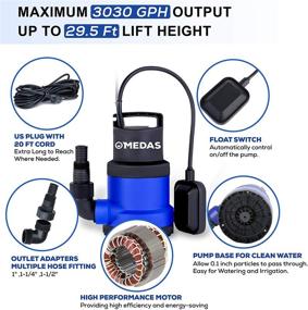 img 1 attached to 💧 Efficient and Portable MEDAS 3/4 HP 550W Submersible Pump: Clean Water Pump for Pool, Pond, and Garden Drainage with Float Switch