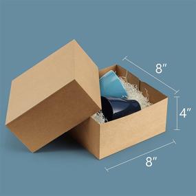 img 3 attached to 🎁 ValBox Премиум Подарочные коробки: 10 штук 8 х 8 х 4 коричневые бумажные подарочные коробки с 20 метрами конопляной веревки - идеально подходят для рождественских подарков, коробок с предложением стать подружкой невесты, легко собираемых коробок.