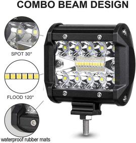 img 3 attached to 🚙 CARVOC 2pcs 4-inch 120W Triple Row Super Bright Cube LED Pods for Cars Trucks, Outdoor Spot Flood Fog Off Road, Boat Driving Lights, LED Work Lights for SUV ATV Boat Lamps