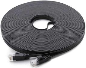 img 4 attached to 💻 100 ft Cat 6 Ethernet Cable – Affordable with Higher Bandwidth for Faster Internet – Flat Networking Cable for Computers – Black LAN Cable – Includes Free Cable Clips and Straps