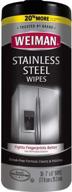 🧽 weiman stainless steel wipes – perfect for removing fingerprints, residue, water marks, and grease from appliances – ideal for refrigerators, dishwashers, ovens, grills – pack of 28 – varying packaging logo