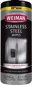 img 4 attached to 🧽 Weiman Stainless Steel Wipes – Perfect for Removing Fingerprints, Residue, Water Marks, and Grease from Appliances – Ideal for Refrigerators, Dishwashers, Ovens, Grills – Pack of 28 – Varying Packaging