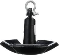 ⚓ vinyl-coated cast iron river anchor 12 lbs with large rope eye, galvanized anchor shackle, in black - seachoice 41500 logo