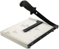 efficient a4 paper trimmer: heavy duty guillotine cutter with gridded base for home office - cuts 12 sheets at a time! logo