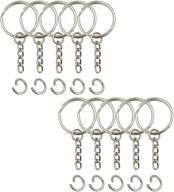 🔑 durable key ring set with 50-pack chain and open jump rings for secure organization logo