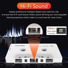 img 2 attached to 🚗 Адаптер Arsvita Car Audio Bluetooth для кассет, Адаптер Bluetooth 5.0 для ленточного проигрывателя Aux, белый