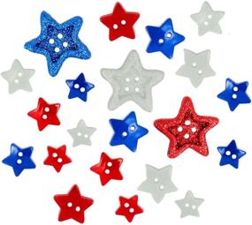 img 1 attached to Dress It Up 18 Piece Stars Buttons: Versatile and Varied Collection