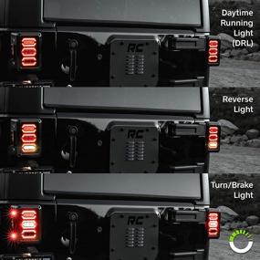 img 1 attached to Улучшите своего Jeep Wrangler с задним фонарем LED-дизайна гексагональной формы - замена - курильное стекло, установка Plug n Play - идеально совместим с аксессуарами Jeep Wrangler JK JKU Unlimited 2007-2018