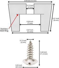 img 3 attached to ⚙️ Sparcore 52 PCS Rubber Feet for Cutting Board (0.31" x 0.59") with Steel Screws and Metal Washer - Anti-Scratch Rubber Feet for Chairs & Furniture