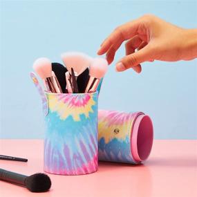 img 3 attached to Tie Dye Makeup Holder Cosmetic Travel