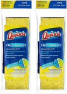 quickie sponge mop refill type s [set of 2] - replacement 🧽 pads 9x2.75 inch - #045 made in usa with bonus eraser cleaning pad. logo
