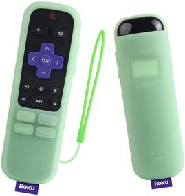 img 4 attached to SIKAI Silicone Cover For Roku Streaming Stick Plus Remote Shockproof Protective Case For Roku Streaming Stick Plus 3800R / 3810R Enhanced Voice Remote Anti-Lost With Remote Loop (Glow In Dark-Green)