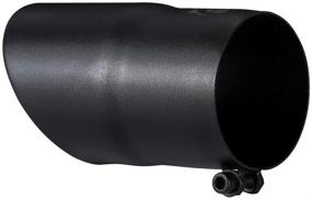 img 2 attached to 🚀 Black Coated Stainless Steel Bolt-On Exhaust Tip - Enhance Your Car's Style with a 3.5'' Inlet Muffler Tip