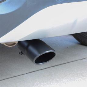 img 1 attached to 🚀 Black Coated Stainless Steel Bolt-On Exhaust Tip - Enhance Your Car's Style with a 3.5'' Inlet Muffler Tip