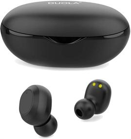 img 4 attached to 🎧 Duola True Wireless Earbuds Bluetooth 5.0 Mini In-Ear Headphones with Smart Button Control, HiFi Stereo Sound, IPX5 Waterproof - Black