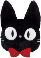 🐱 studio ghibli via bluefin marushin: kiki's delivery service - jiji die-cut pillow cushion, official studio ghibli merchandise, black, 9.5 inch logo