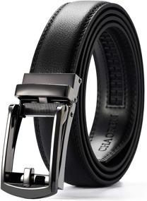 img 4 attached to 👦 Chaoren Leather Ratchet Comfort Adjustable Boys' Belt Accessories: Superior Style and Secure Fit
