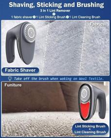 img 3 attached to 🧼 Rechargeable Fabric Shaver by POPCHOSE - 6-Blade Lint Remover with Electrostatic Brush for Quick and Effective Fuzz Removal from Clothes, Sweaters, Couches, Blankets, Curtains, Wool, Cashmere