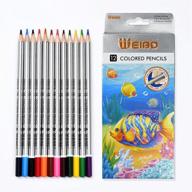 🖍️ premium soft core colored pencils - 12 unique colors, no duplicates, ideal for adult and kids coloring books, artist drawings, crafts, shading, gradation, and line art logo