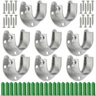 yookat 8pcs stainless steel rod socket flange rob holder - easy installation with screws and anchors логотип