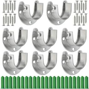 img 4 attached to Yookat 8Pcs Stainless Steel Rod Socket Flange Rob Holder - Easy Installation with Screws and Anchors