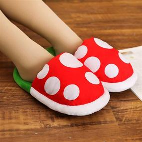 img 1 attached to Lopbraa Piranha Plants Plush Funny Slippers Loafer: Pipe Pot Holder, Funny Gifts for Women, Men & Teens