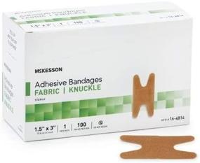 img 1 attached to 💉 Mckesson Medi Pak Performance Bandage Fabric Knuckle - Latex-Free, 1.5"x3" Adhesive - 4.2 Ounce