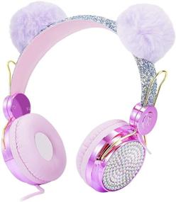 img 4 attached to 🦄 Unicorn Headphones for Kids - Foldable & Adjustable Headset with 85dB Volume Limitation. Ideal for Children, Teens, Girls. Perfect for School, Travel, Online Learning, Birthdays, and Christmas. Great Unicorn Gift in Purple Shade.