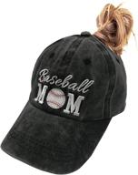 🧢 vintage washed distressed twill baseball cap for women - manmesh hatt baseball mom ponytail hat with messy bun logo