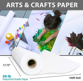 img 1 attached to 🎨 2 Pack - Premium White Kraft Paper Roll 17.75” x 100’ Each (200ft Total), Thick 50 lb Paper for Easel Drawing, DIY Painting, Arts and Crafts Projects, Gift Wrapping - Non-Yellowing, Made in USA