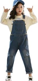img 4 attached to 👖 LAVIQK Distressed Overalls: Stretchy Ripped Girls' Clothing, Jumpsuits & Rompers