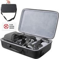 🚗 movic simpletravel carrying travel hard case for oculus quest 2 vr gaming headset & controller accessories with strap, waterproof cover shell (black + velvet grey) logo